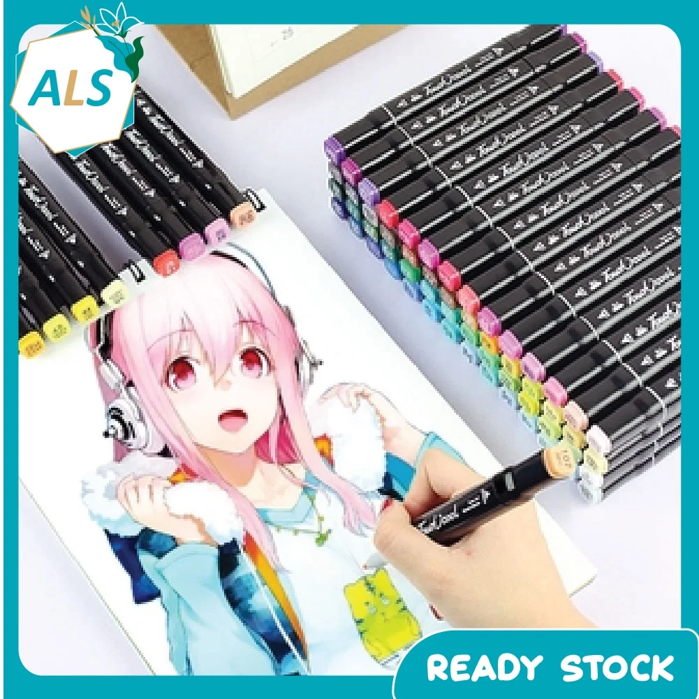 

Discount 24/36/48/80pcsTouch Qiuci Colours Graphic Art Twin Tip Marker Pen Set Colour-