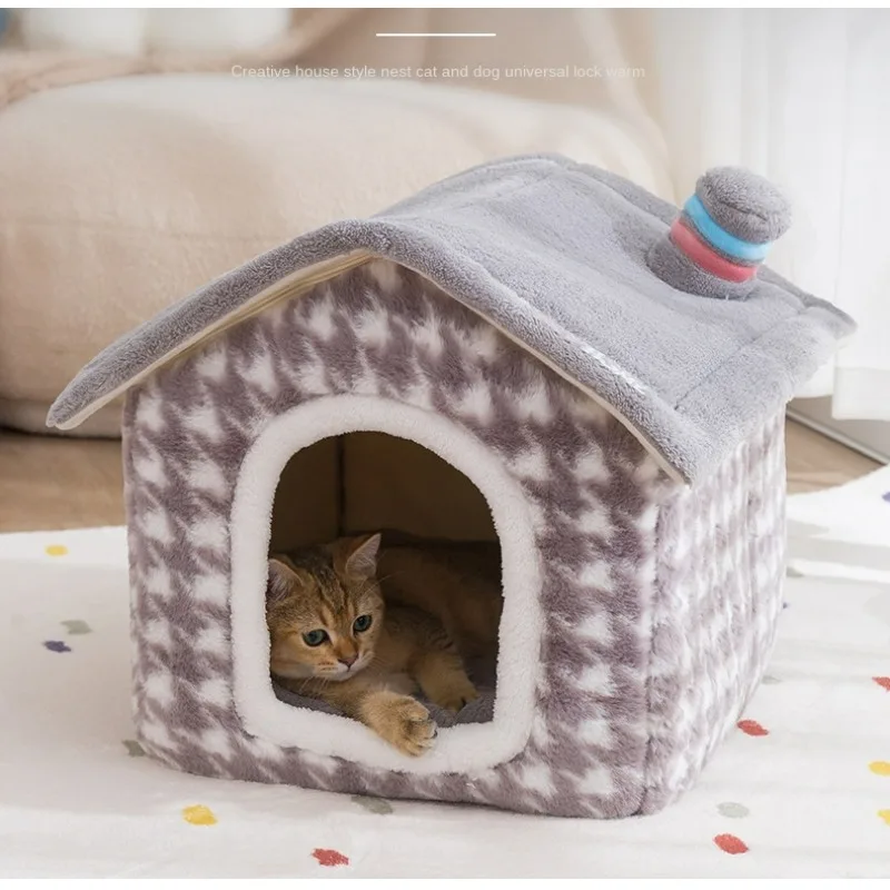 

New Qianniao Grid House Nest Dog Square House Convenient and Washable Soft and Comfortable Pet Nest Available All Seasons
