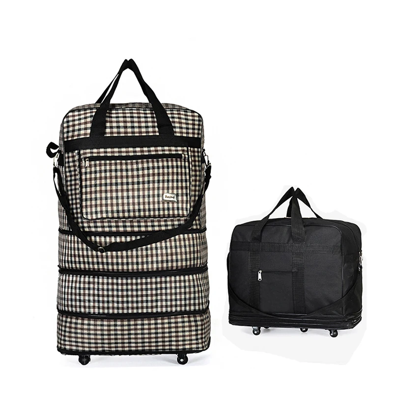 

Waterproof Portable Travel Rolling Suitcase Air Carrier Bag Unisex Expandable Folding Oxford Suitcase Bags with Wheels