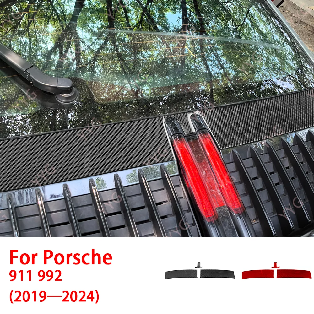 Фото YYG Для Porsche 911 992 2019-2023: Накладка на воздуховод заднего багажника из углеродного волокна, аксессуар для интерьера автомобиля, декоративная наклейка-стикер №4