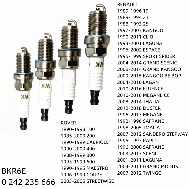 

ZFR5FGP BKR6E Свеча зажигания автомобильного двигателя для RENAULT 19 21 25 CLIO LAGUNA ESPACE SPORT SPIDER GRAND SCENIC KANGOO BE BOP