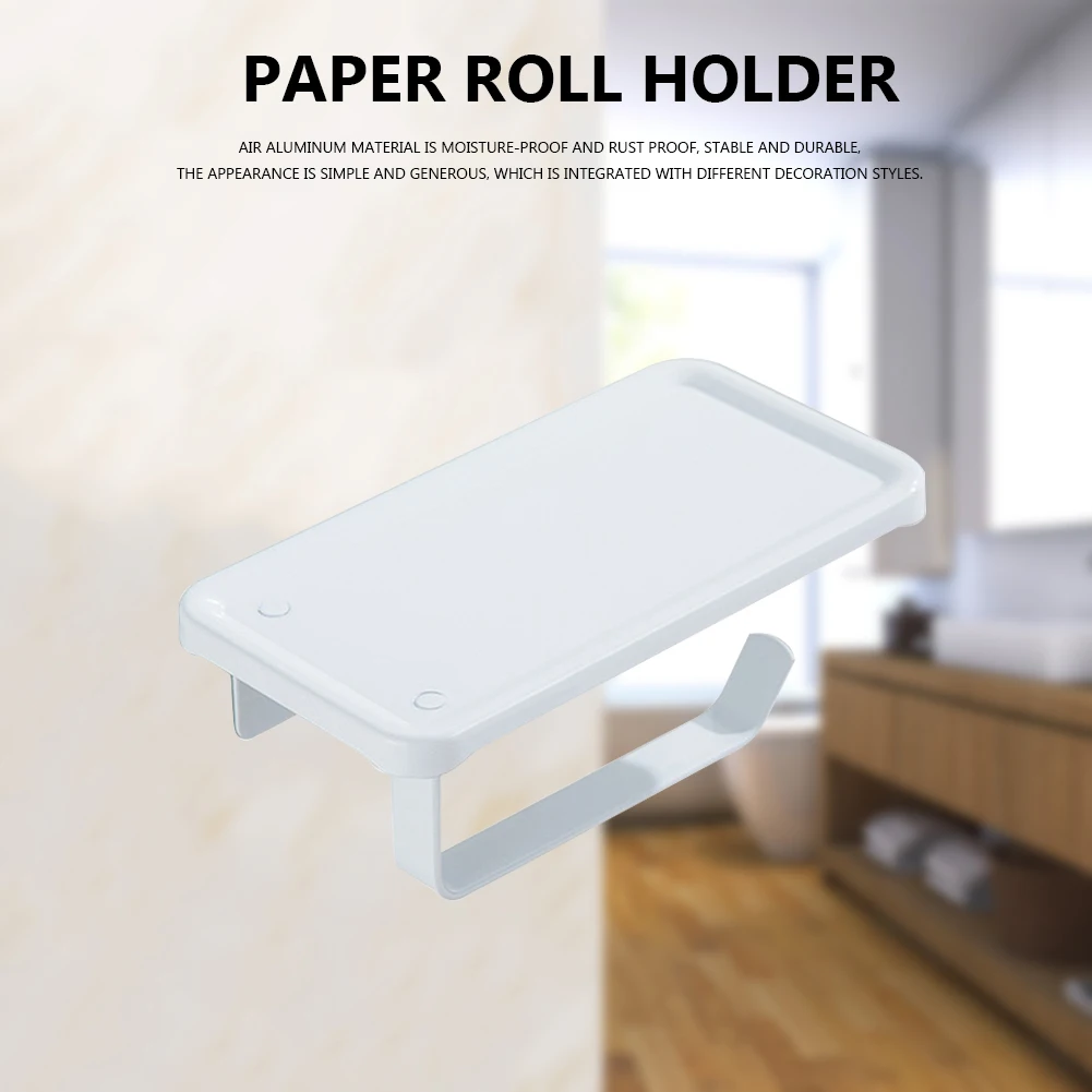 

Настенный держатель для рулона бумаги с подставкой для хранения влагостойкий держатель для рулонов бумаги кухонный органайзер для дома ва...