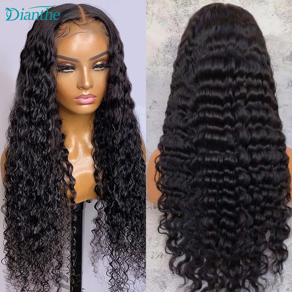 Brazilian Deep Wave Wig Closure Wig Human Hair Wigs Pre Plucked 4x4 Deep Wave Closure Wigs For Women Human Hair 150 Density
