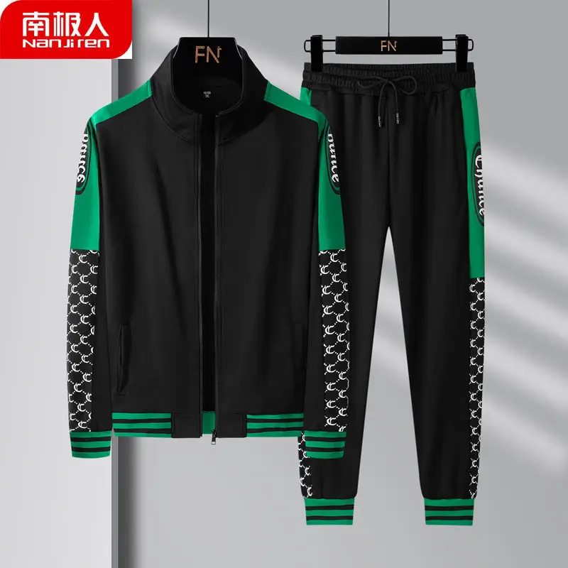2022 Sports Casual Suit Men's Autumn and Winter Cardigan Coat Pants a Complete Set of Casual Large Size Tide Brand Men Clothing