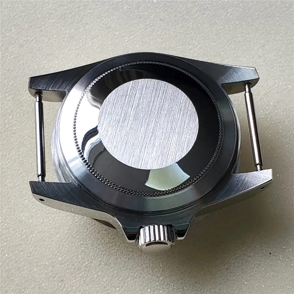 39.5MM Stainless Steel Watch Case for NH35 NH36 Movement Watch Repair Part, 100 Meters Super Waterproof Convex Mirror Watch Case