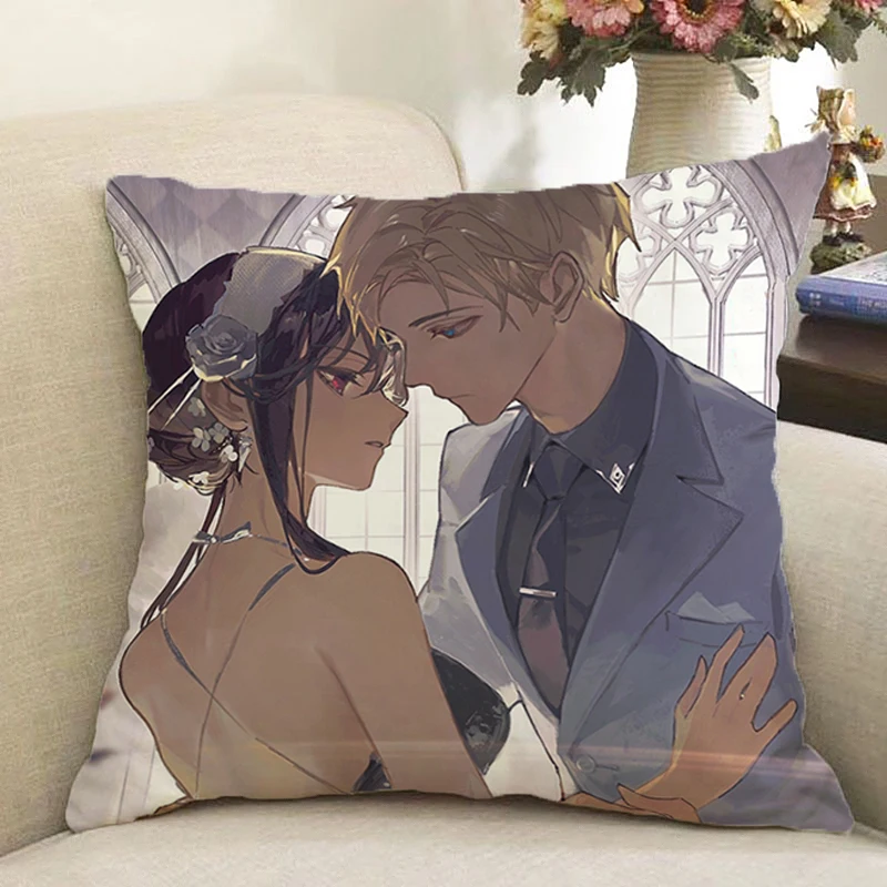 

45x45 Cushions Covers for Bed Pillows Decor Home Spy X Family 1 Body Pillow Cover Car Sofa Short Plush Pillowcase Cushion 45*45