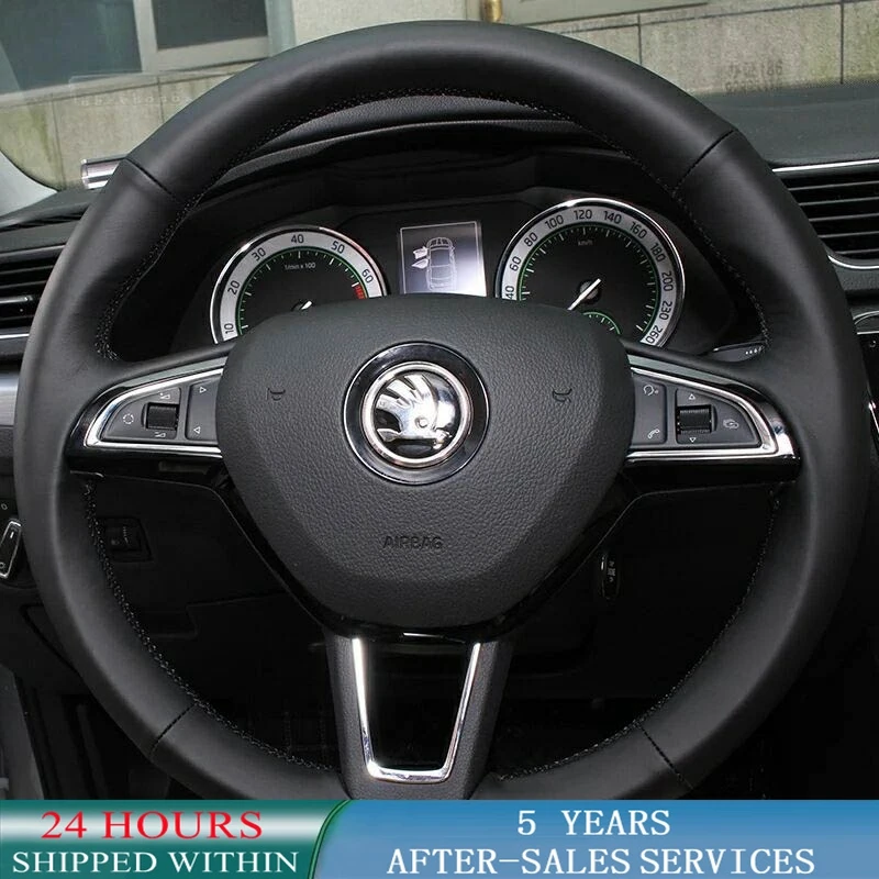 

Customized Car Steering Wheel Cover Microfiber For Skoda Octavia RS Citigo Fabia Scala Karoq Kodiaq Citijet Superb 2015-2019