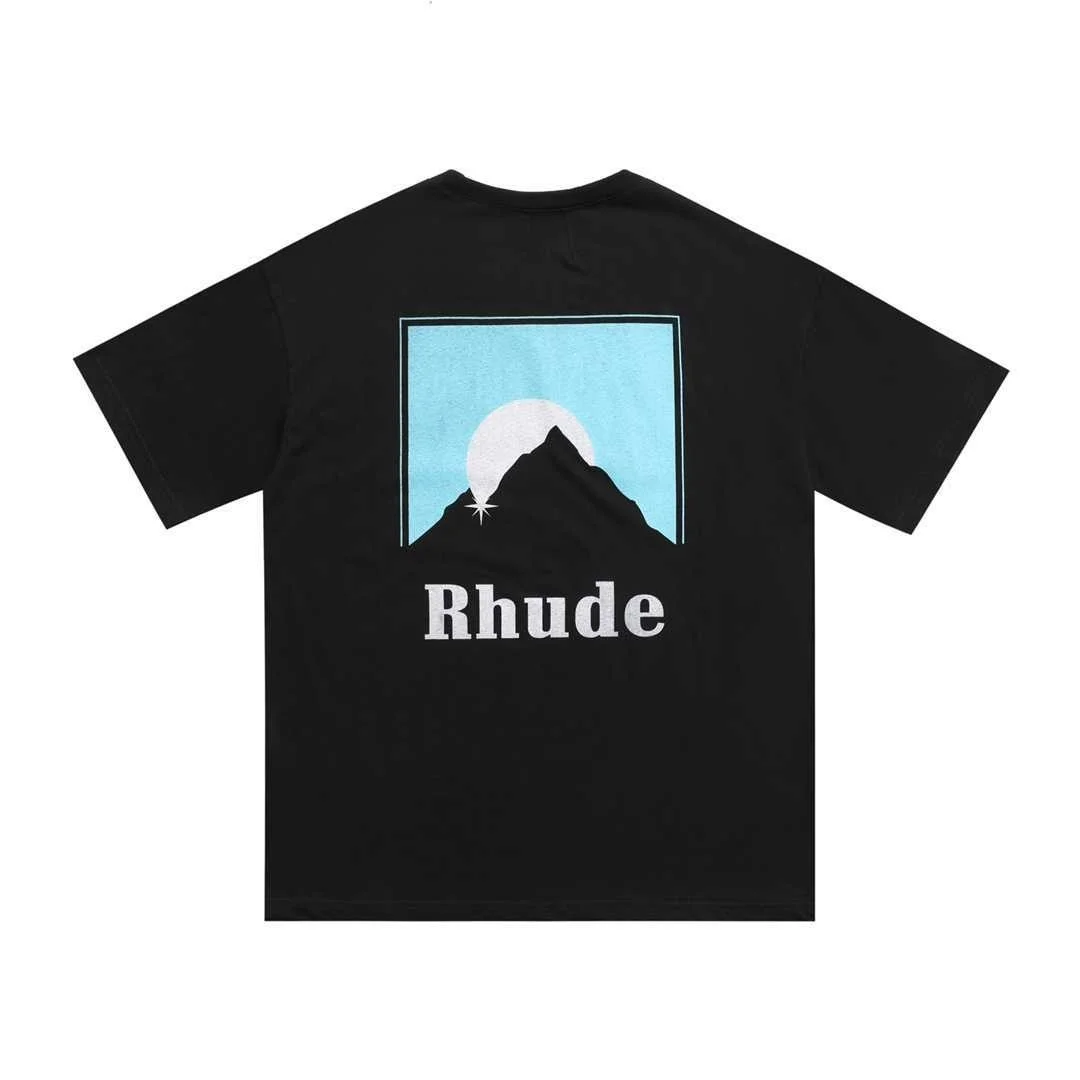 

Rhude T-shirt Men Women T-shirts 2022 New Casual Rh Hairstyle Image Print Tee High Quality Summer Spring Tops