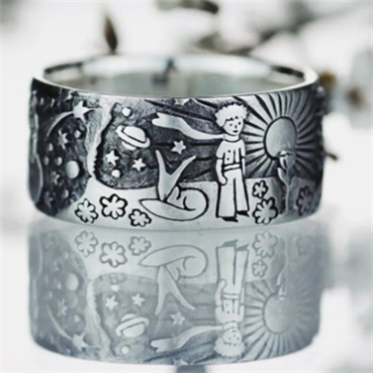 

New Simple Fashion Trend Exquisite Elegant Hot Selling Little Prince Domesticated Fox Couple Ring Jewelry Gift Wholesale
