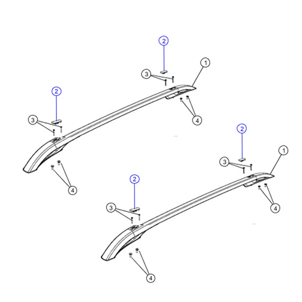 

Багажник на крышу 2014-2019, боковая направляющая в сборе, Боковые направляющие на крышки багажника, 4 шт., 6,3x1,9 см, новый пластиковый, серебристый