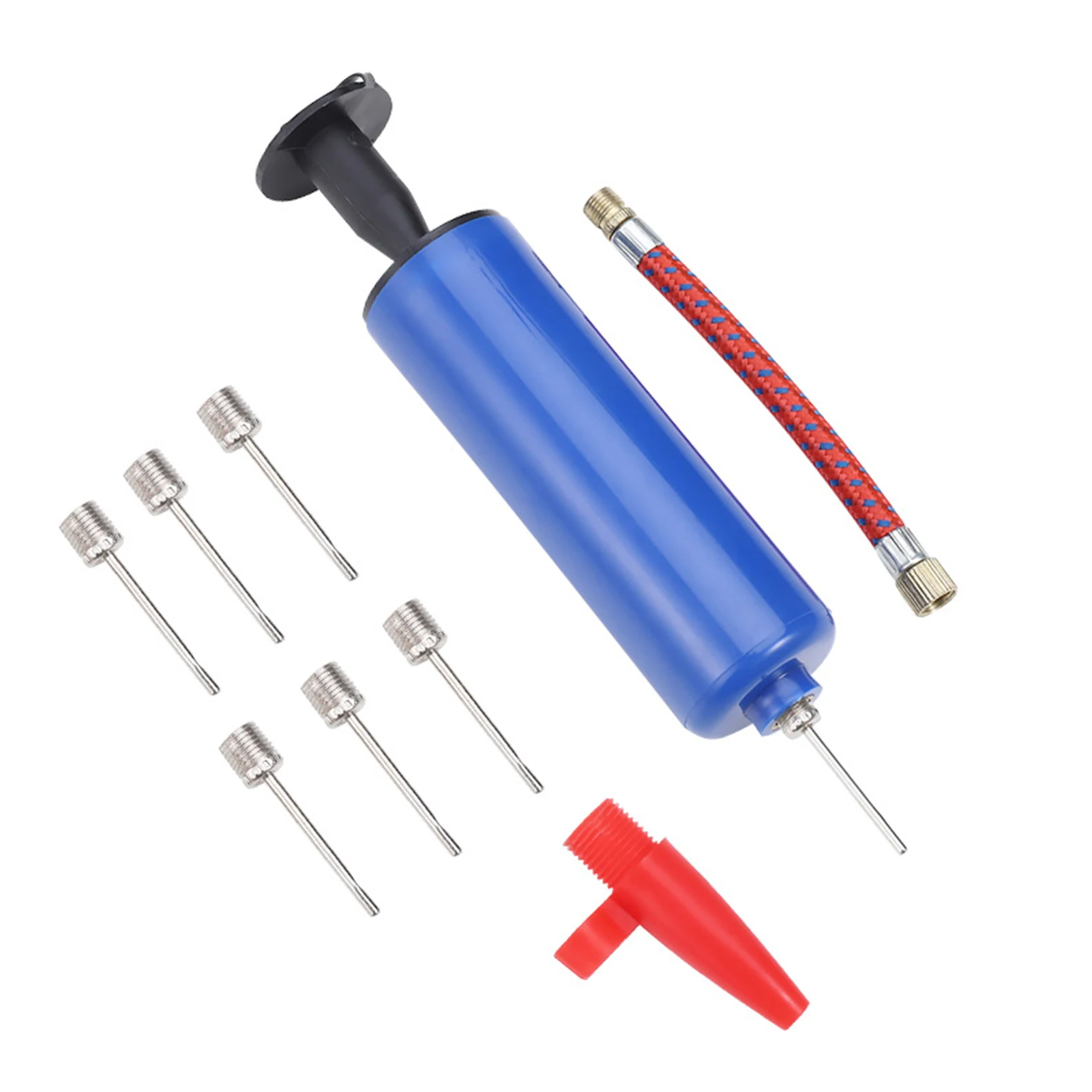 

10PCS Mini Hand Air Pump Set with 7 Needles 1 Nozzle & Extension Hose for Volleyball Exercise Sports