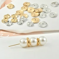 copper plating 18k true gold wave curling round color preservation middle hole ball diy earring bracelet accessories
