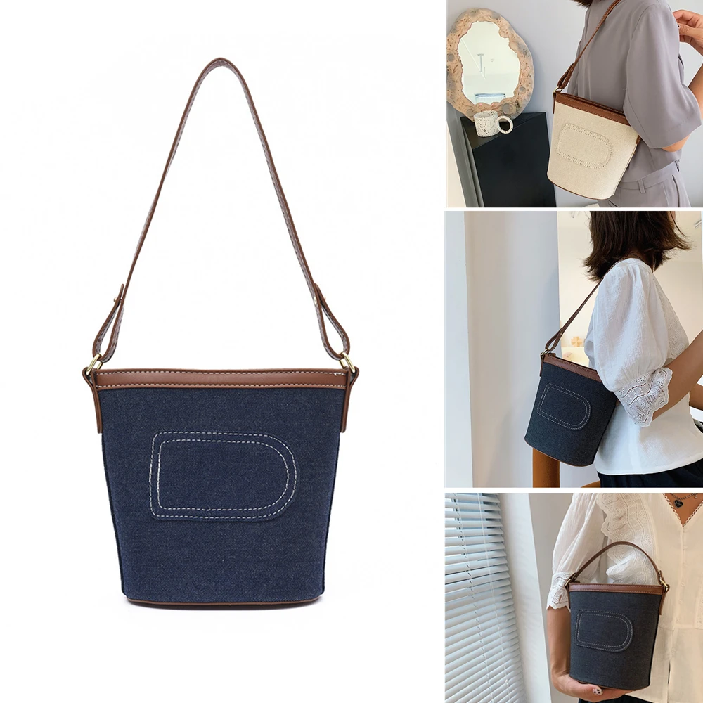 

Модные джинсовые сумки в стиле ретро, дамская сумочка, повседневная универсальная сумка-мессенджер на одно плечо, сумка-мешок