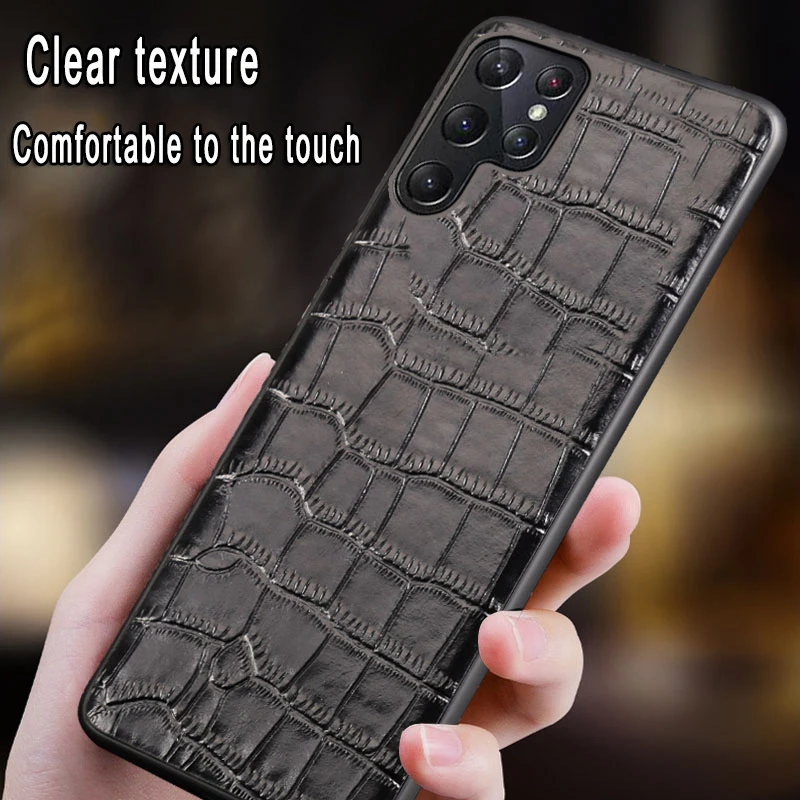For Samsung Galaxy S22 21 20 ultra s21fe s10e leather phone case All-inclusive lens Phone Case Crocodile skin Back Cover cases enlarge