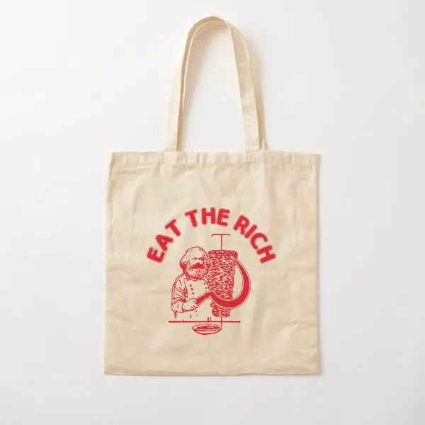 

Eat The Rich Doner Doner Kebab Karl Marx Canvas Bag Reusable Unisex Tote Casual Handbag Ladies Fabric Grocery Shopper Women