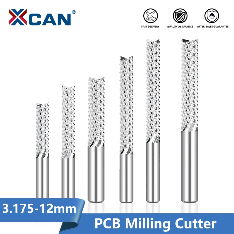 XCAN Carbide Corn End Mill Milling Cutter Bits PCB End Mill CNC Router Bit Cutting Milling Tools Shank 3.175 4 6 8 10 12mm