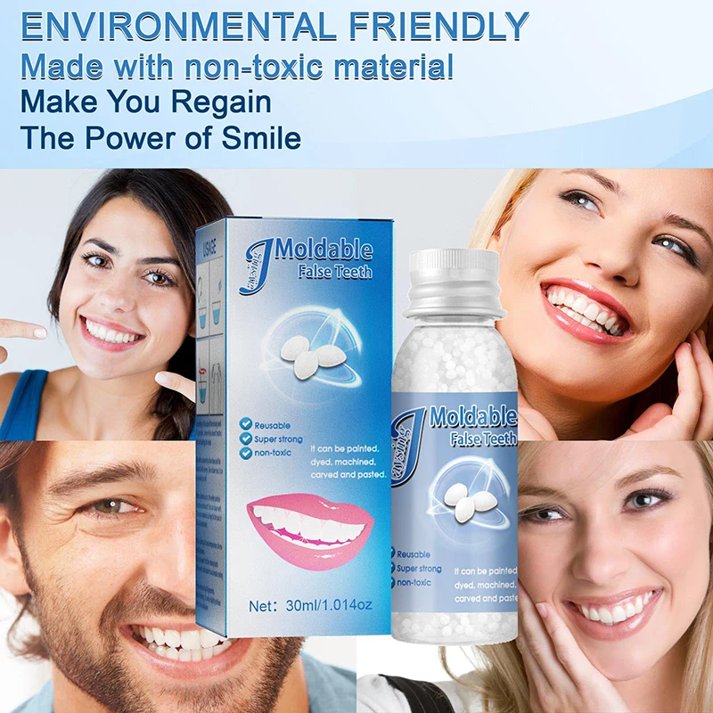 30 г полимерный твердый клей FalseTeeth набор для временного ремонта зубов и Falseteeth