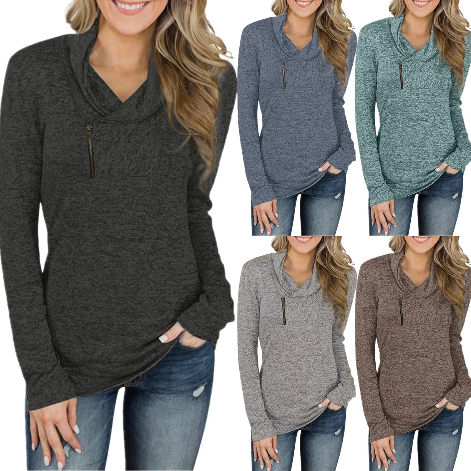 

Leopard Zip up Jacket Autumn And Winter Style Hoodie Women's Long Sleeve Pullover Zipper Trimmer Women's Sweatshirts Pullover 2x