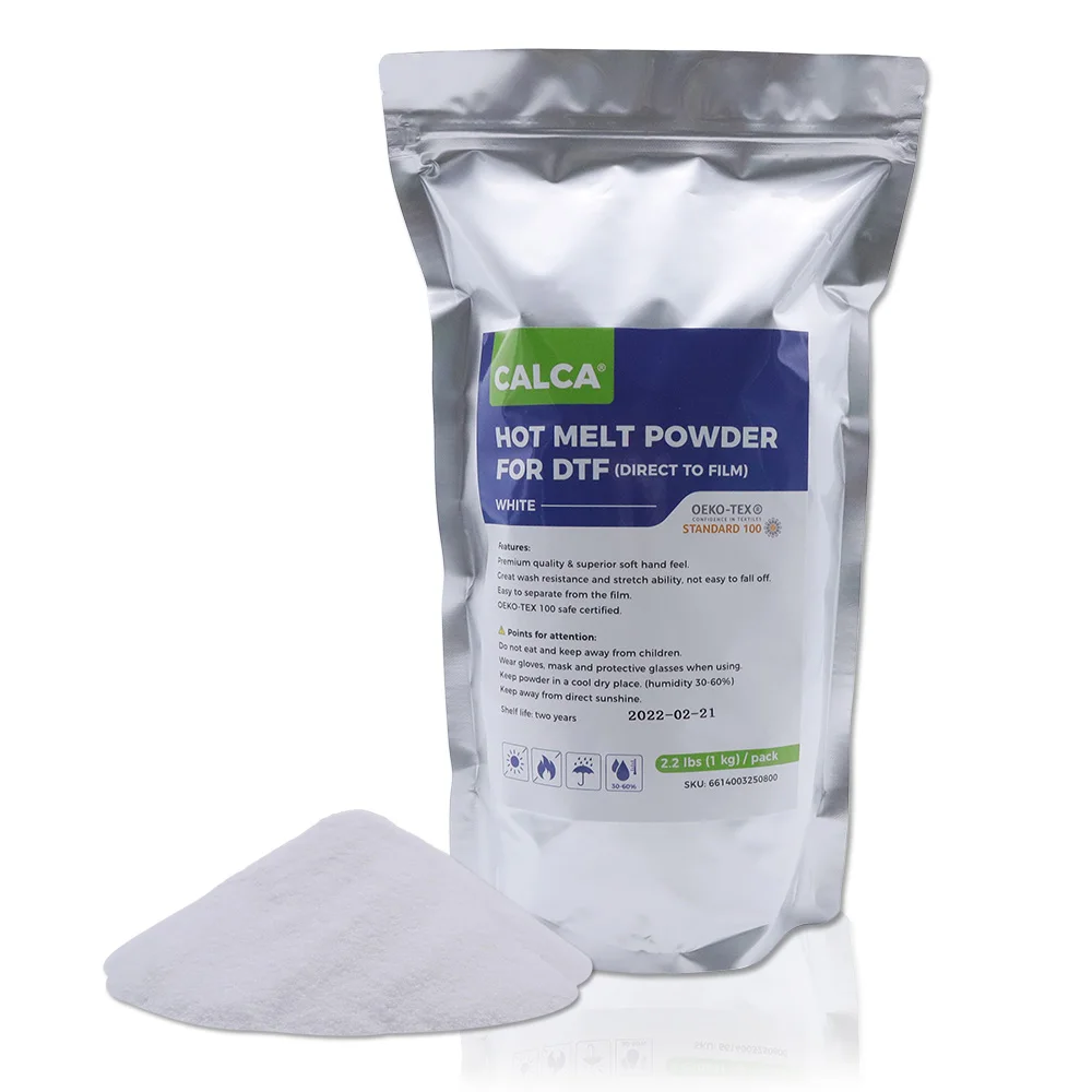 

CALCA 1KG DTF Powder Direct to Film Medium White Powder Digital Transfer Hot Melt Adhesive Powder for DTF Shaker Spain Stock
