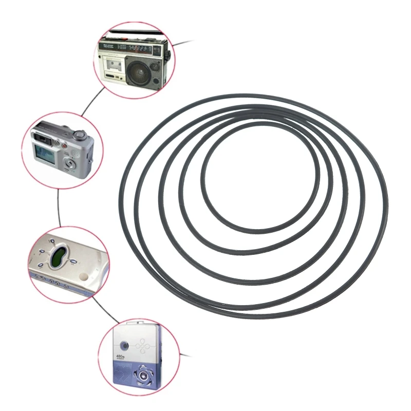 

Diameter 1.2mm Repair Belt Wear Resistant Universal Round Rubber Belt for Recorder DVD Drive Audio Tape Recorder 2 Pcs