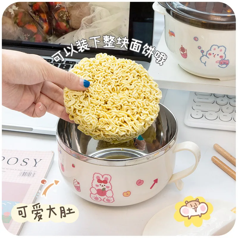 Милый набор ланч-боксов с наклейками милая миска для лапши быстрого