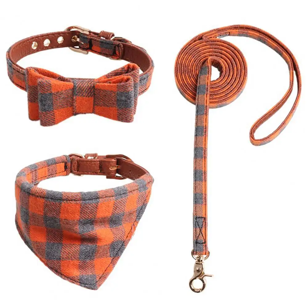 

Decorative 3Pcs/Set Pretty Dog Collar Leash Medium Large Lead Rope Set Wear-Resistant Dog Collar High Elasticity for Home Use