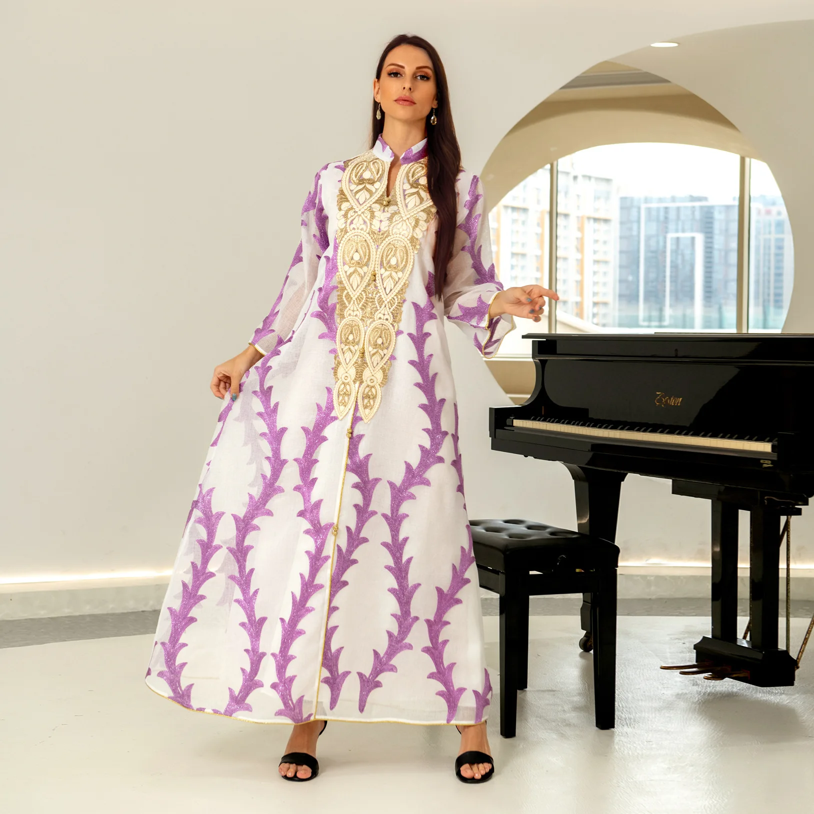 Vestidos Marroquinos Retalhos кафтан luxo Arabbe Bordado mulher Jigabiya festa de noite casamento muçulmano abaya islâmico