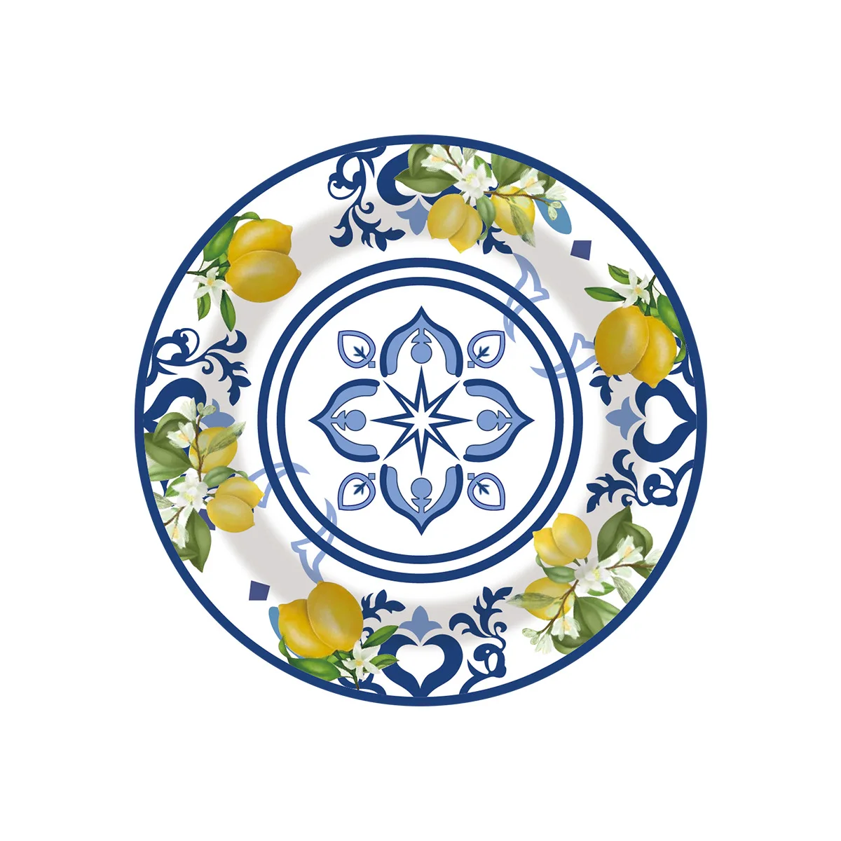 

Новые лимонно-синие и белые фарфоровые украшения на день рождения, вечерние одноразовые посуды, бумажные салфетки, стаканчики, тарелки