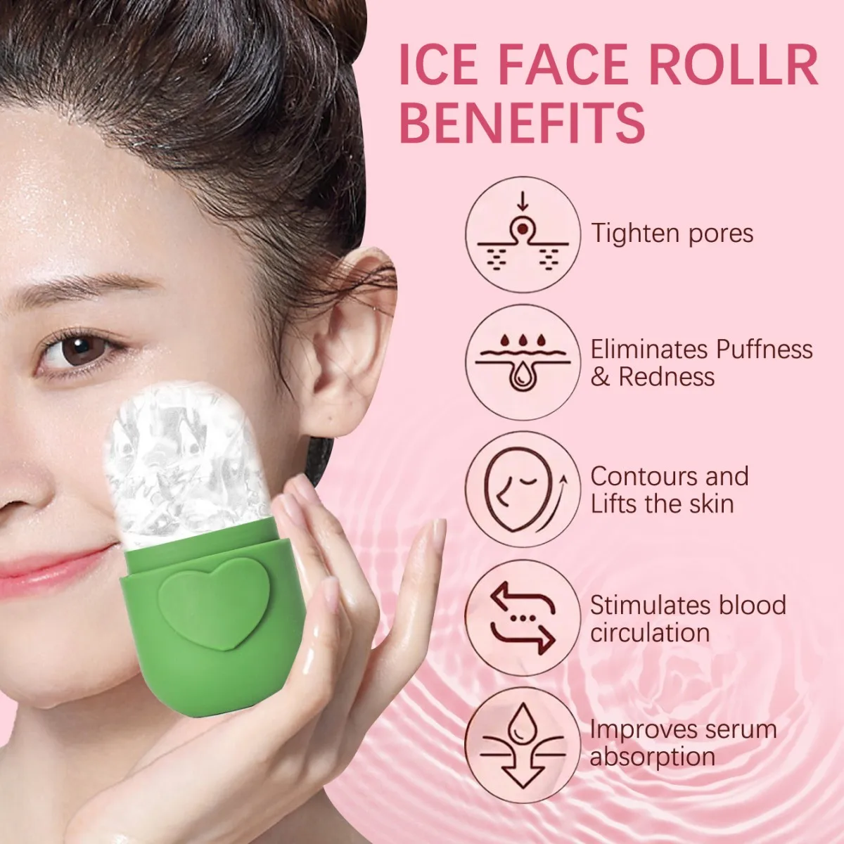 Love Upgraded Face and Eye Ice Roller - Массажер для лица ухода за кожей Многоразовая силиконовая