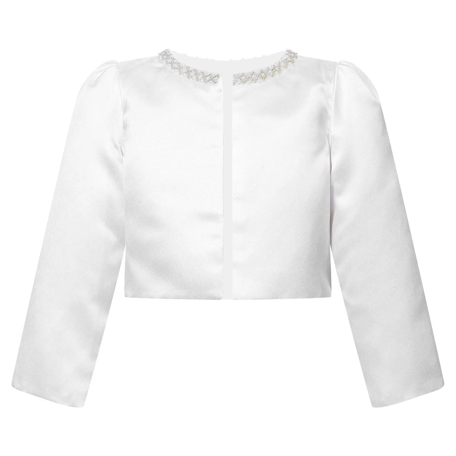 

Детские куртки для девочек, пальто, искусственное атласное болеро с длинным рукавом, открытый передний кардиган, искусственное платье, облегающая короткая куртка, накидки