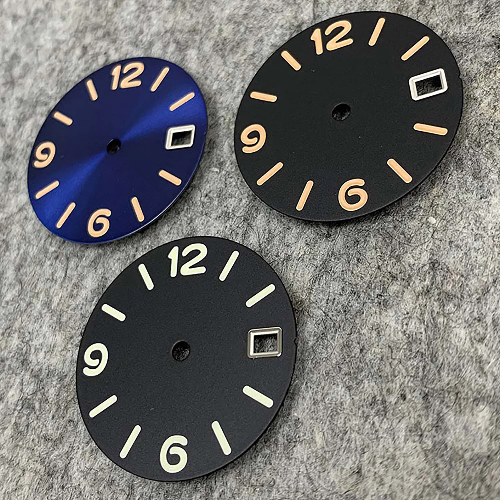 Green Luminous 28.5mm Watch Dial 369 Nails Frosted Dial Watch Accessories for NH35 NH36/4R/7S Movement