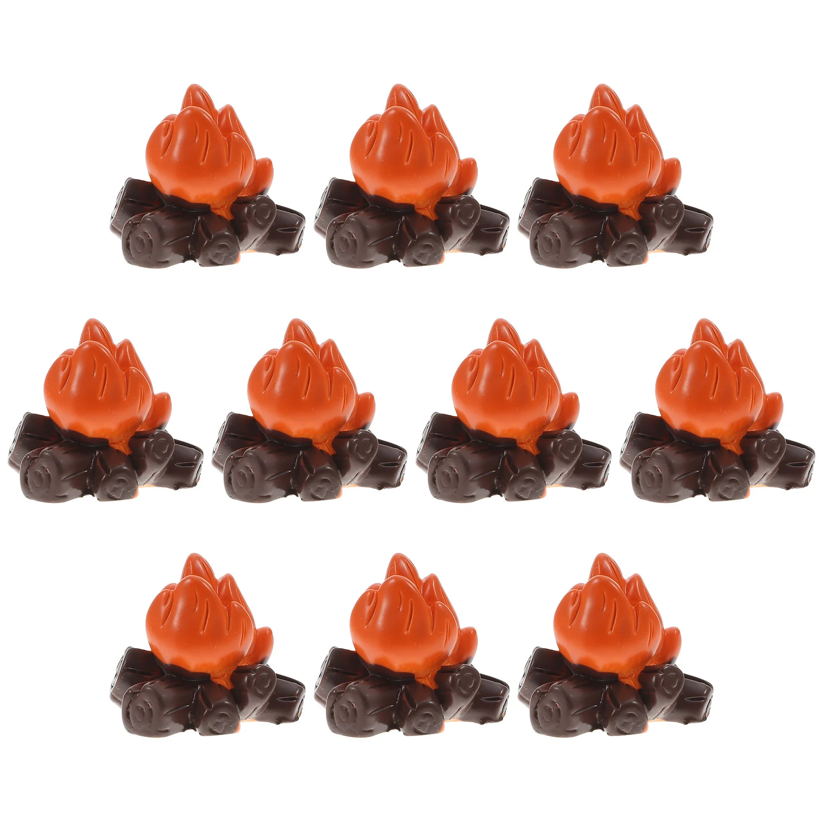 

10pcs Decorative Creative Simulated Miniature Model Resin Fake Campfire Campfire Ornament Artificial Campfire Model