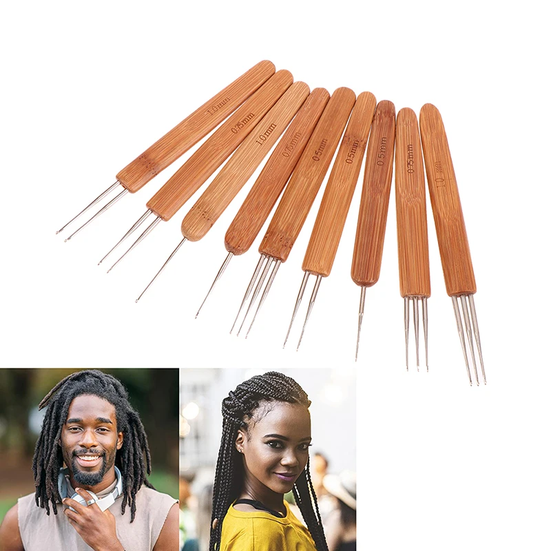 1PC 1/2/3 Hooks Style Dreadlock Needle for Braid 0.5Mm 0.75Mm 1Mm Natural Bamboo Dread-Lock Hair Weaving Tool