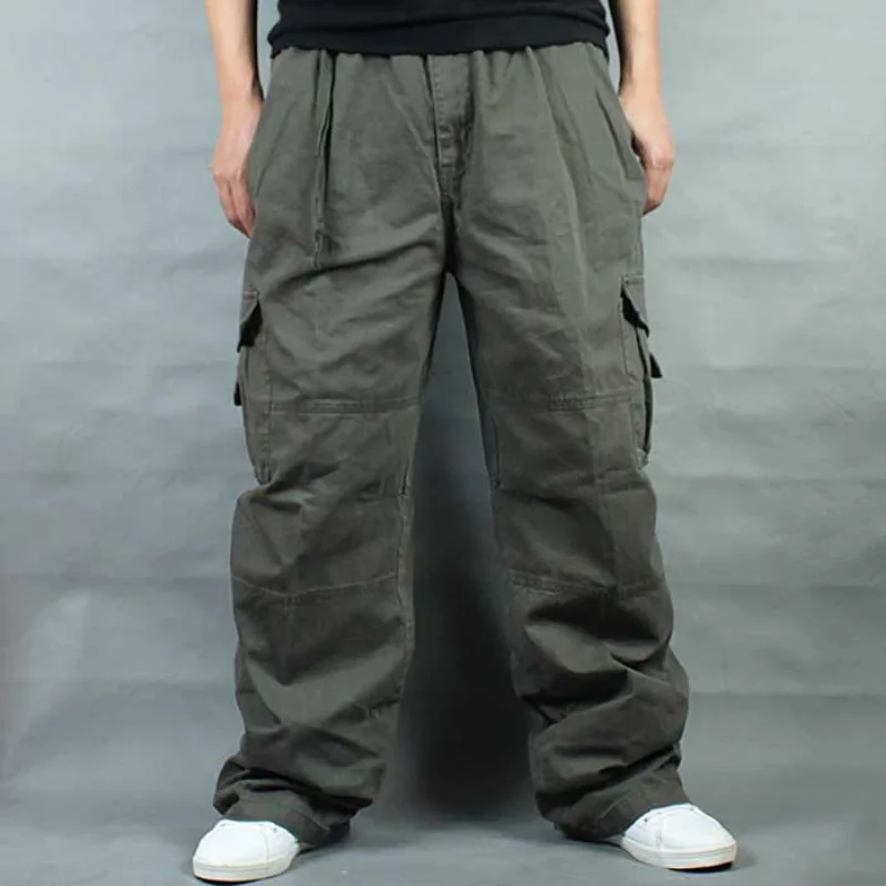 

Hip Hop Loose Baggy Trousers Streetwear Plus Size Joggers Men Clothing Wide Leg Pants Men Casual Cotton Harem Cargo Pants Men