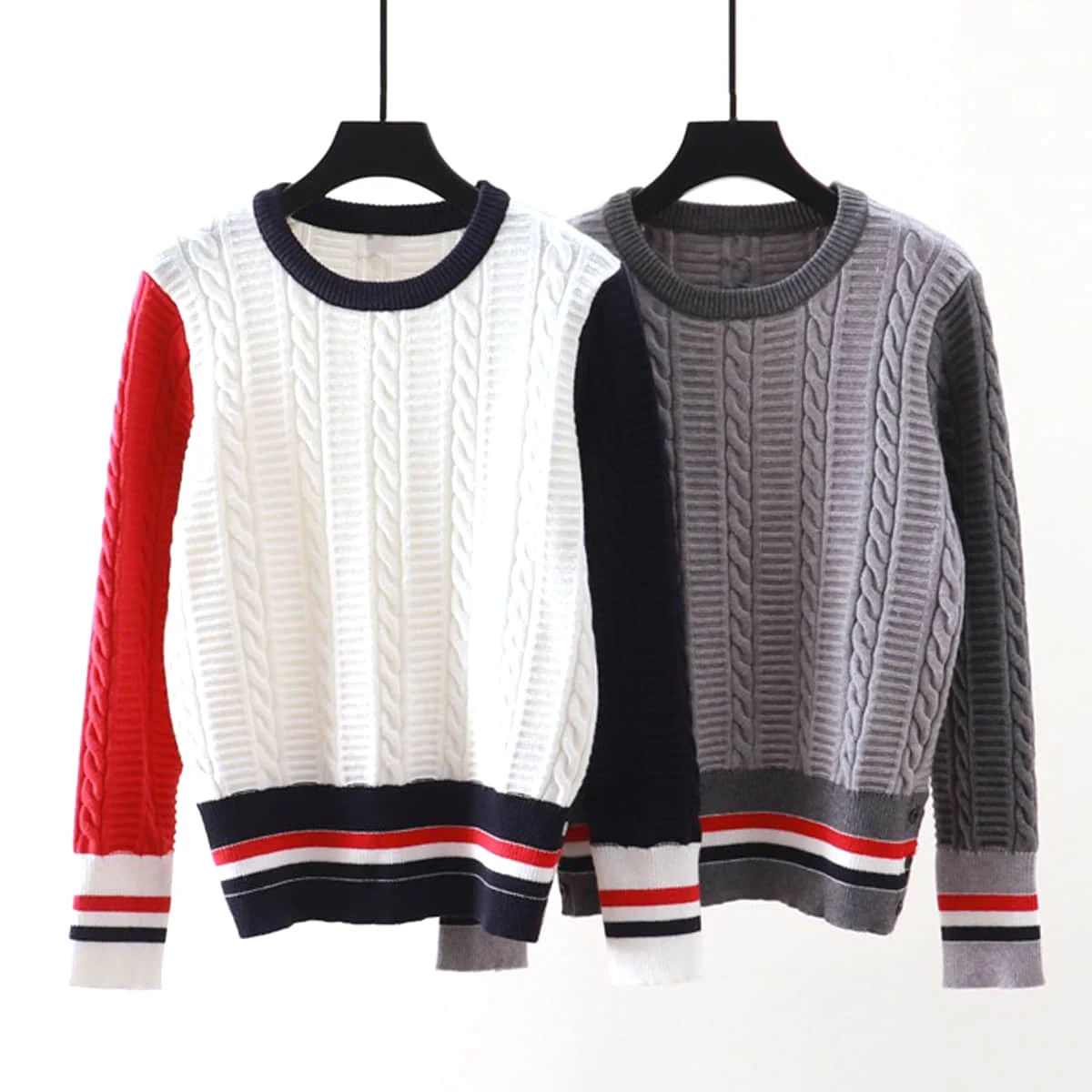 

Womens Pullovers Luxury Brand TB Fashion Thom Pullovers Ladys 4 Bar Funmix Sweaters Striped Casual Pullovers Street Fashion