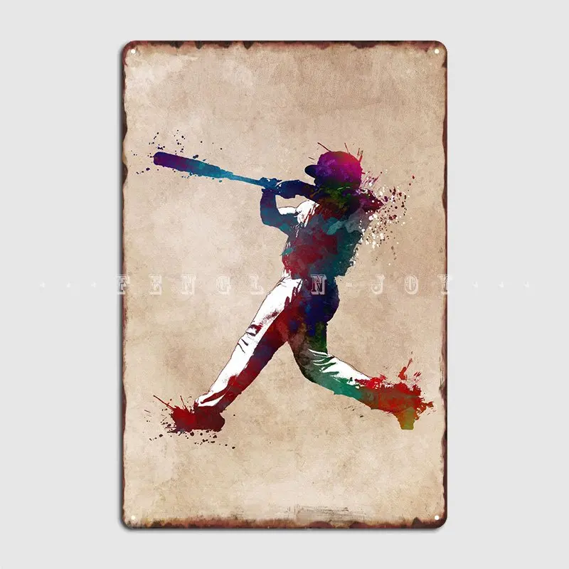 

Baseball Player Metal Plaque Poster Funny Plaques Club Bar Wall Cave Tin Sign Posters