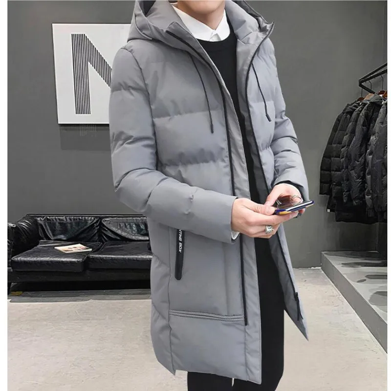 2022 Male Casual Long Thicker Jackets Plus Size S-5XL Men Winter Warm Hooded Coat Long Cotton Jackets Outwear Warm Parkas New