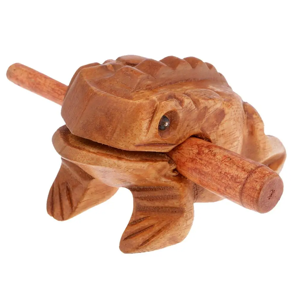 

Wooden Frog Statue Creative Children Kids Musical Office cm