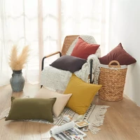 washed cotton cushion cover nordic pillow cover for sofa living room 4545 solid colors decorative pillows modern home decor