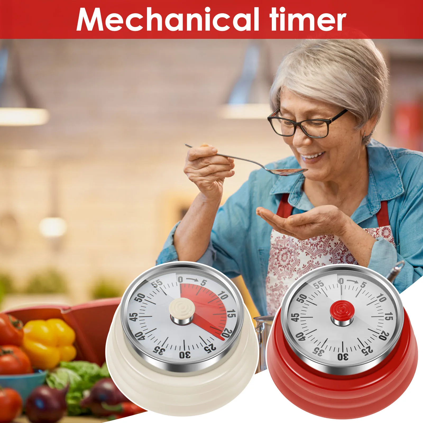 Винтажный Магнитный Кухонный Таймер Механическое Считывание Легкий Для