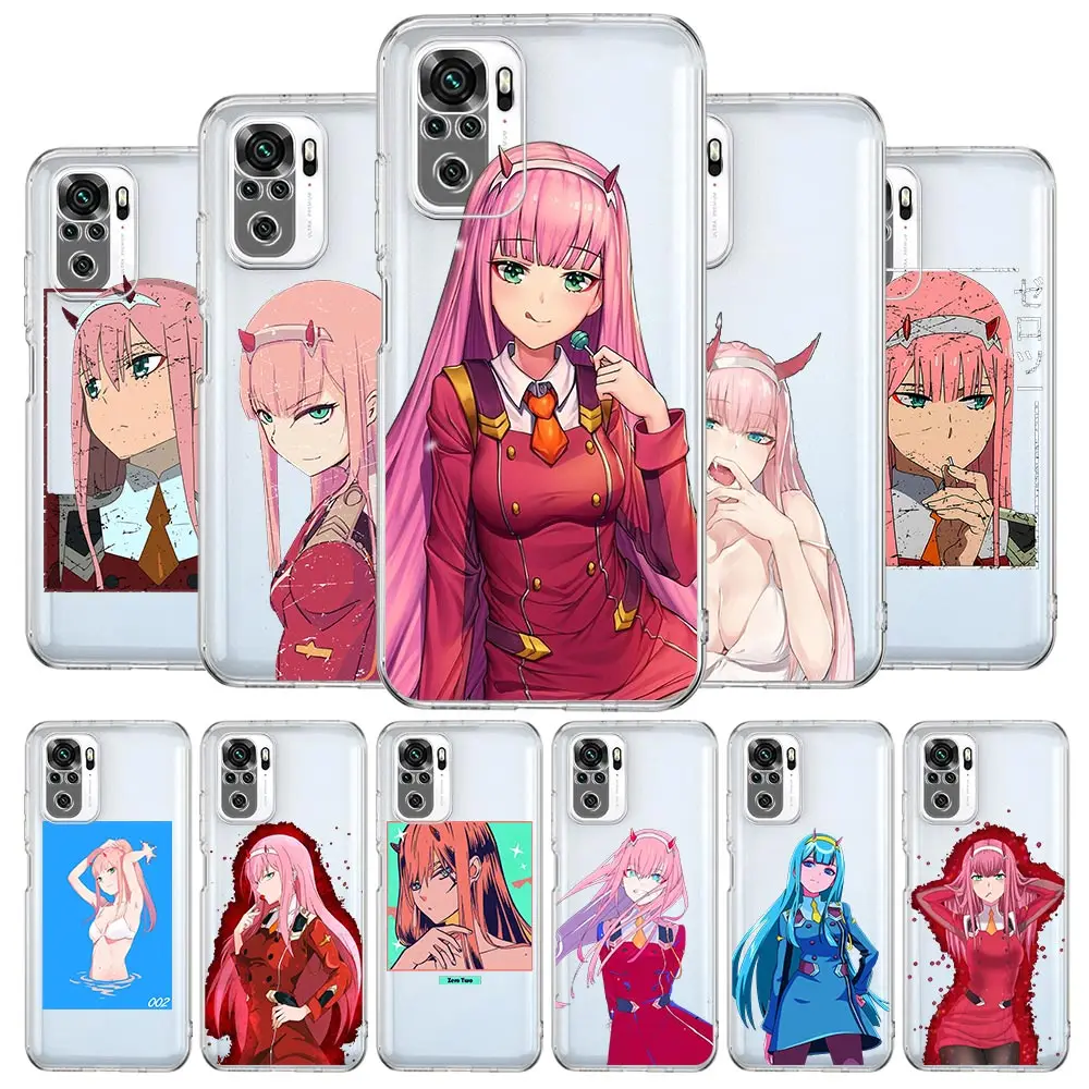 

Darling in the Franxx 02 Anime Square Clear Phone Case For Xiaomi Redmi Note 12 11 9S 9 8 10 Pro+ 7 8T 9C 9A 8A K40 Gaming Cover