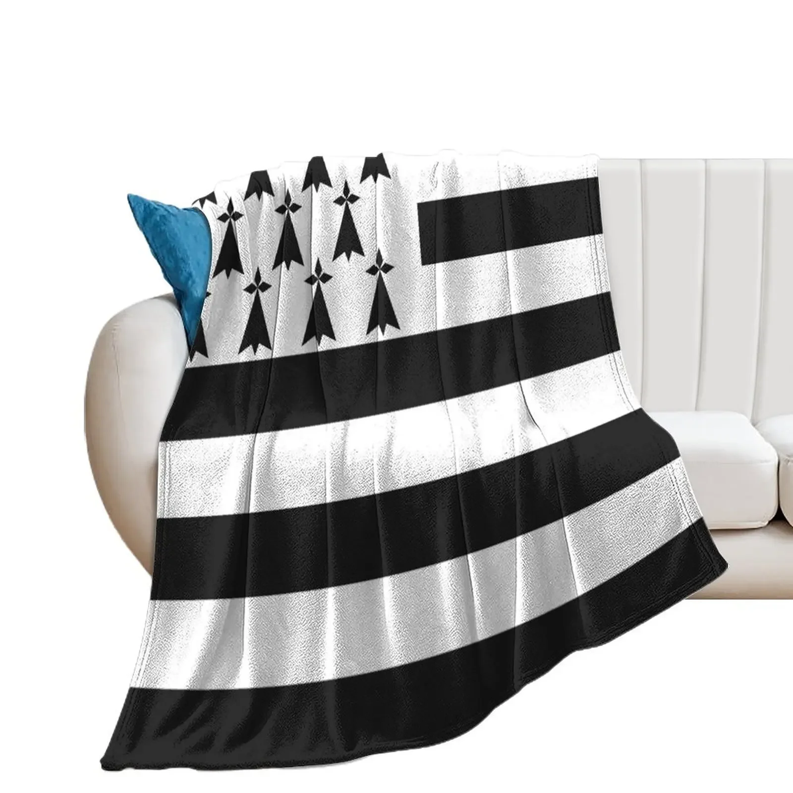 Флаг Бретани флаг гвенн-ха-Ду Эрмин черно-белый HD Высокое качество в