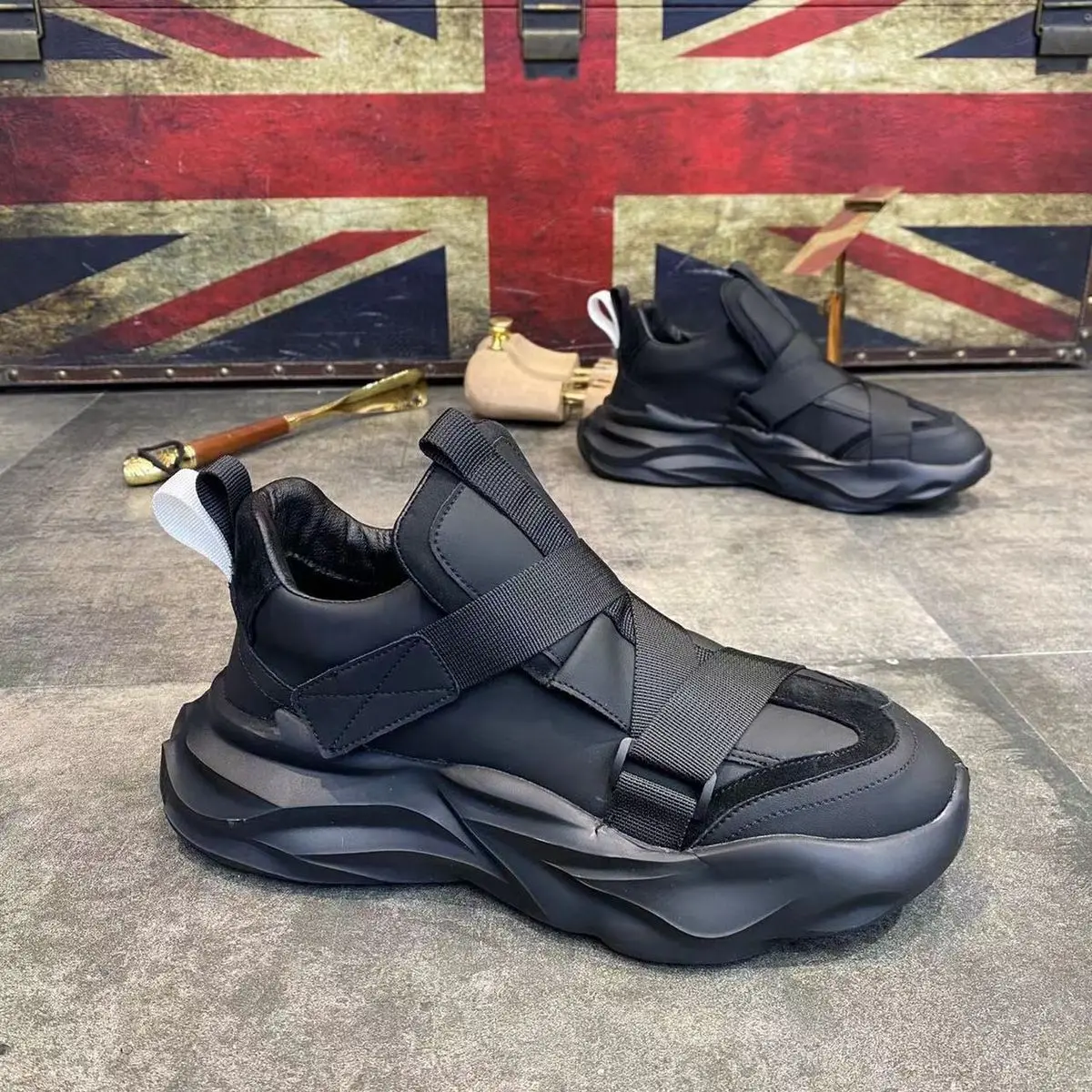 Модные повседневные мужские кроссовки на платформе дышащая спортивная обувь для