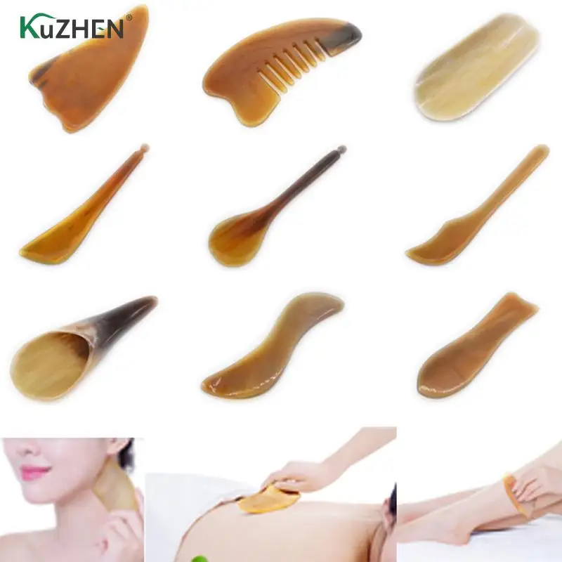 Натуральный камень смола янтарь гуа-Ша массаж скребок для лица шеи пчелиный воск
