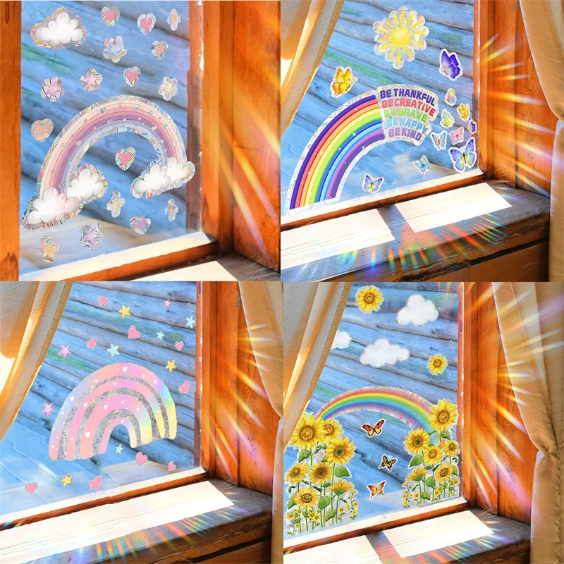 Радужная наклейка на окно Ловец солнца для девочек спальня Радуга обои радужные