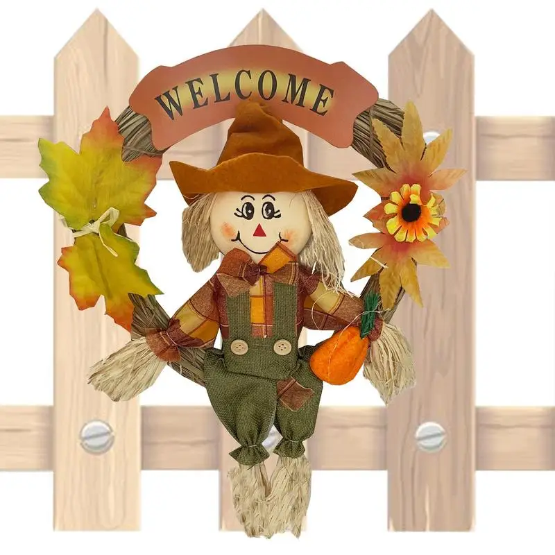 

Halloween Wreath Decorations Halloween Welcome Window Scarecrow Hanger Portable Home Decorations For Window Entryway Colorful