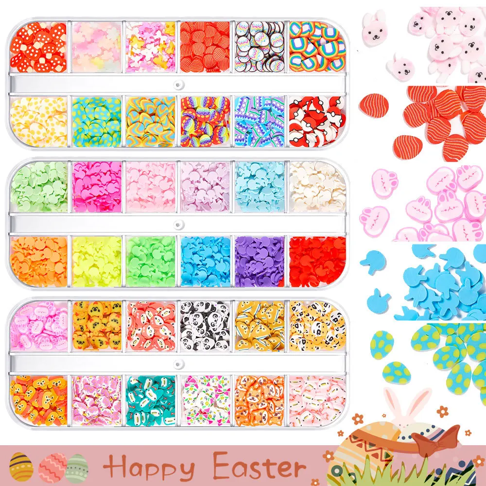 12 ячеек в коробке 3D наклейки виде фруктов миниатюрные полимерная глина дизайн