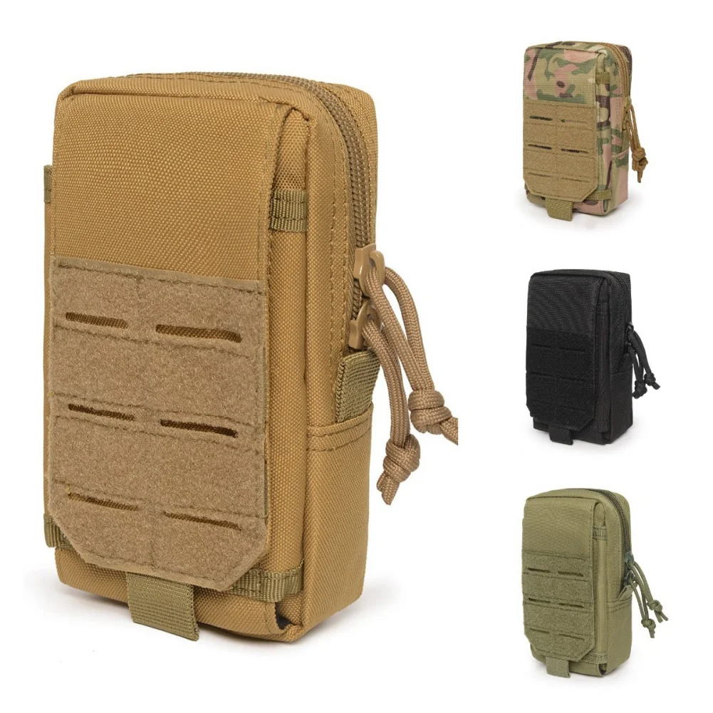 

6.5 Inch Wearing Nylon Accessory Bag Double Phone Outdoor Hunting Camping Tactical Waist Bag