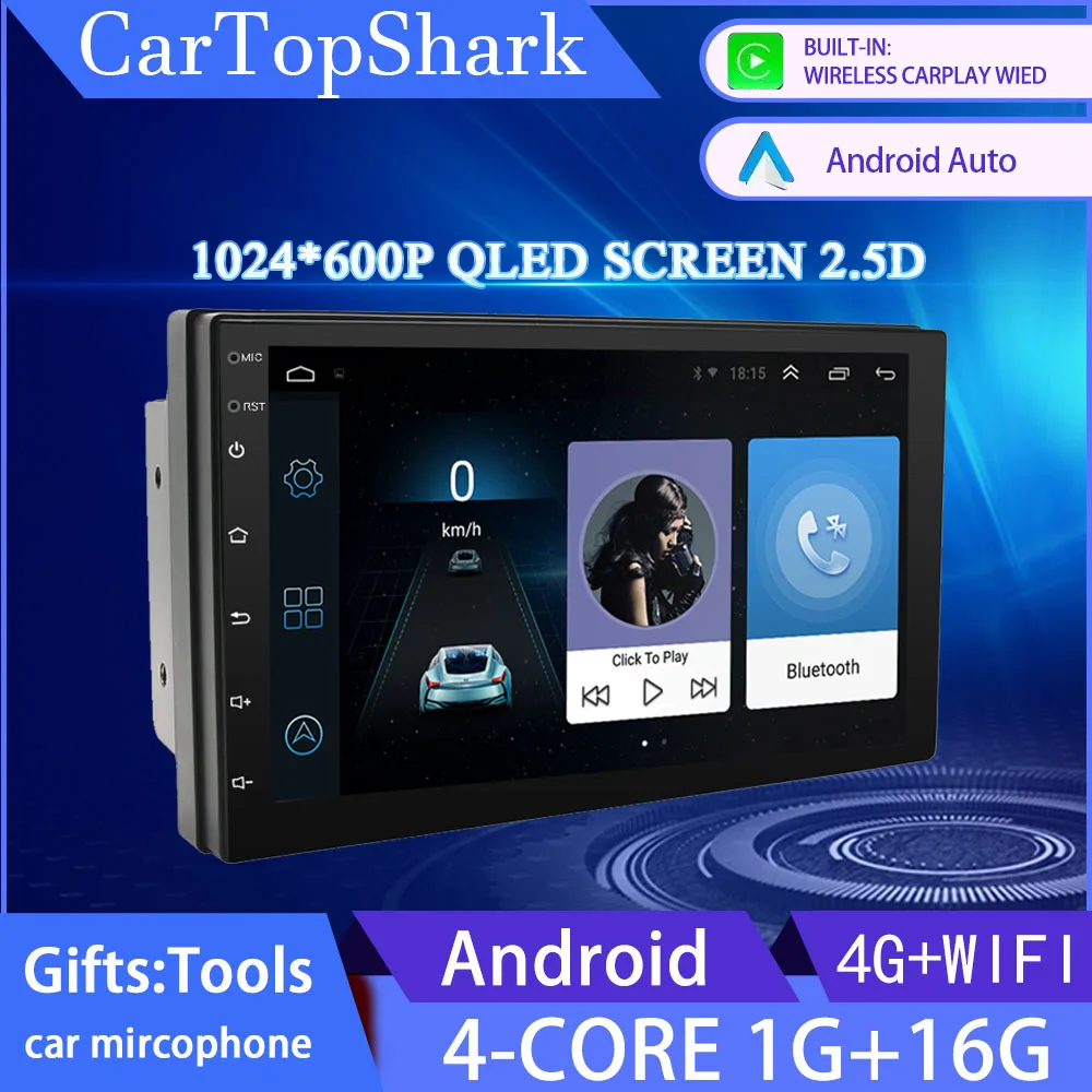 

CARTOPSHARK 7-10 inchCar Radio Multimedia Video Player Navigation stereo GPS Android QLED 4G