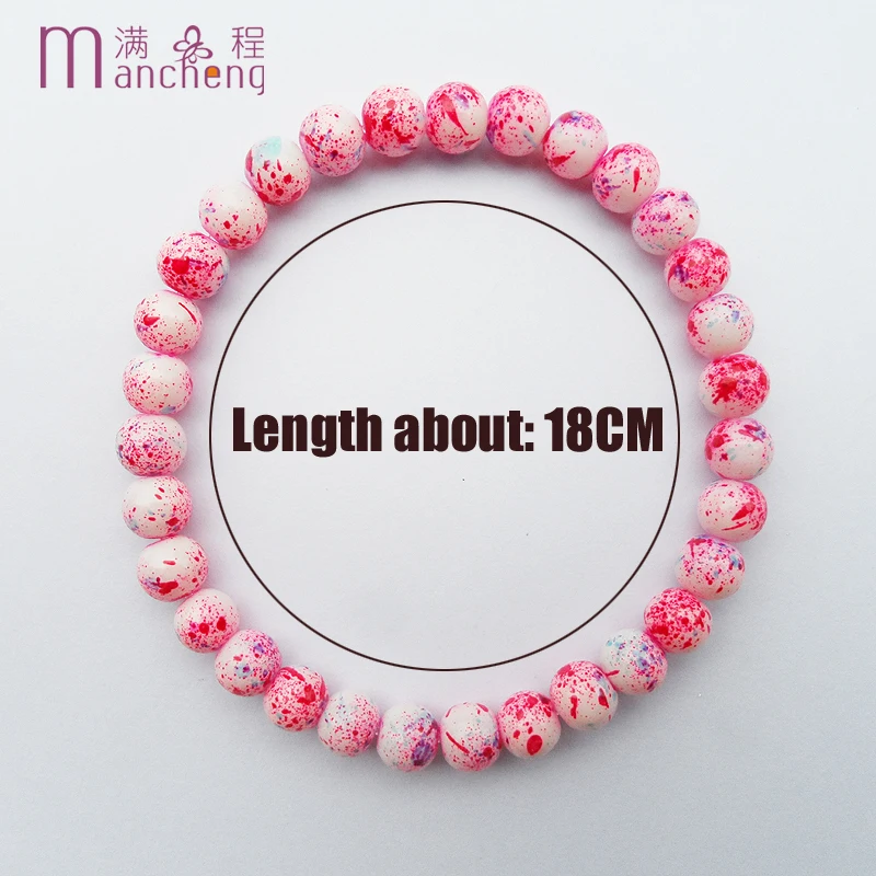 Tiki Official-website 3 шт. слоты Valorant Noel браслеты 6 мм красный цветок фарфоровый стеклянный